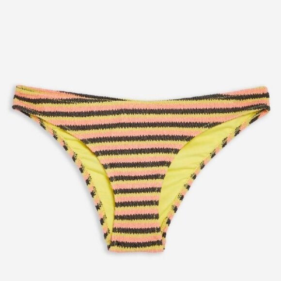 TOPSHOP Textured Striped Bikini Bottoms - Picture 1 of 8